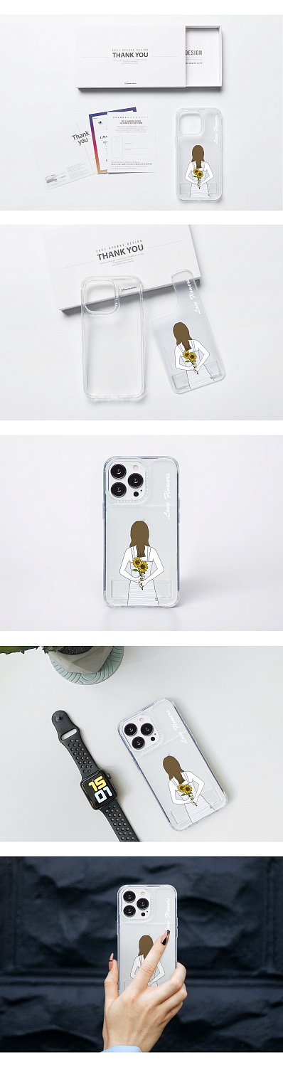 Чехол для смартфона DPARKS Слова любви (женщина) светло-серый