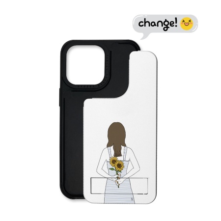 Чехол для смартфона DPARKS Слова любви (женщина) светло-серый