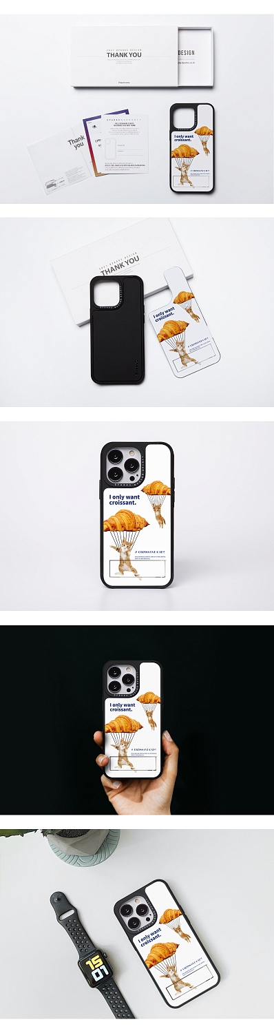 Чехол для смартфона DPARKS Круассан белый