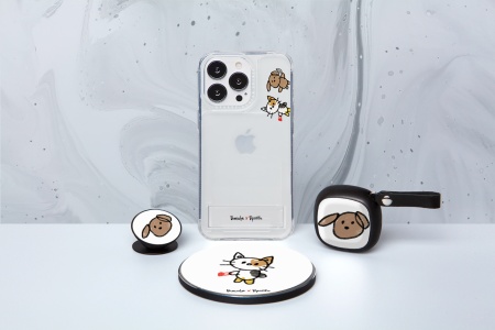 Чехол для смартфона DPARKS Щенок+котёнок серый